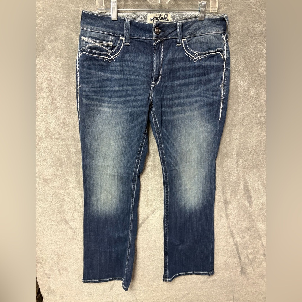 #16 Ariat real denim women’s size 32R med wash marine mid rise bootcut jeans